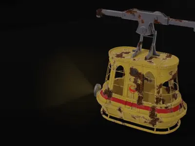 Cable car Low-poly 3D model