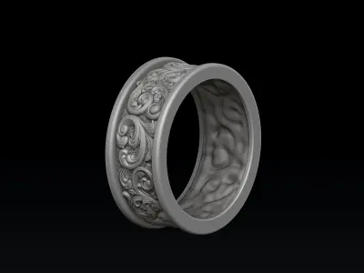 Ornamental Baroque Ring 3D print model