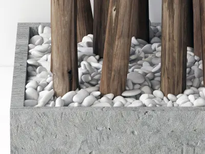 Screen branch hollow pebble fundament n1 3D model