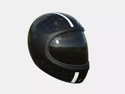 Cartoon Helmet Kart A07 Black - Character Design Low-poly 3D model