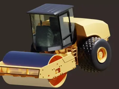 road construction vehicle vibratory contractor 3D model