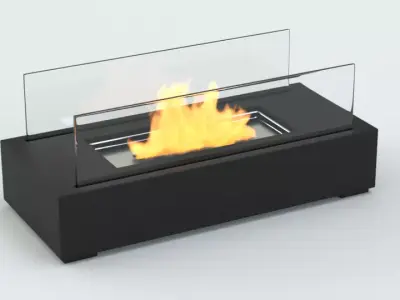 fireplace glass fire pit Low-poly 3D model