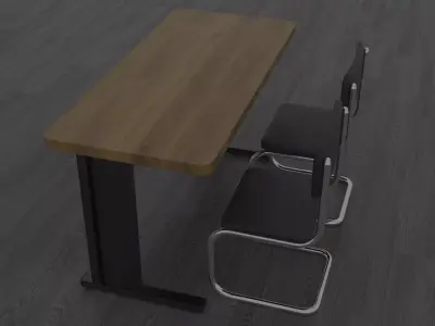 Table and Chair Free low-poly 3D model