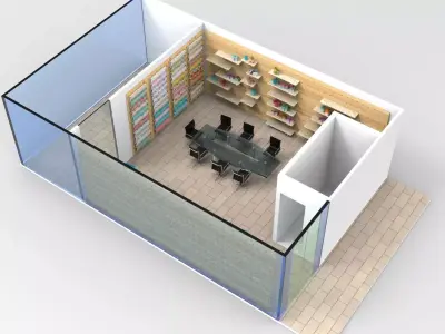 3D Design Showroom Model for Visual Purpose  3D model