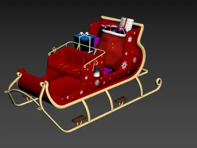 Free Santa Clauss Sleigh Free low-poly 3D model