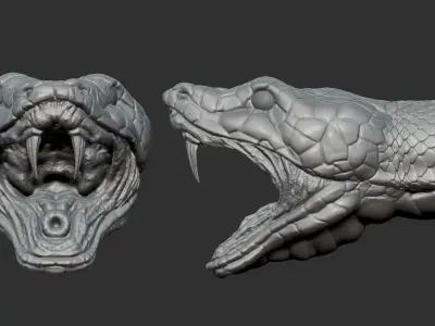 snake head Low-poly 3D model