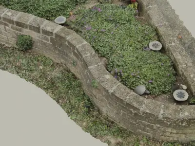 Flowerbed angle curved garden decoration SCANNED MODEL 3D model