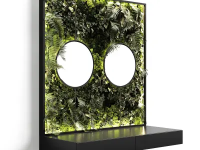 Console with mirrors and vertical garden 3D model