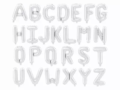 Balloon Alphabet Silver 3D model