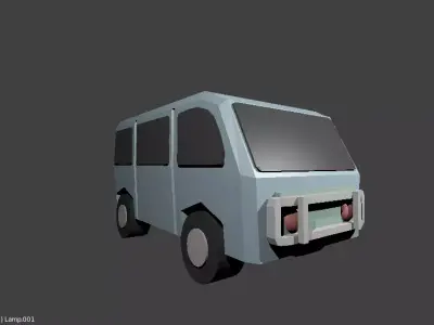 Low poly Van car Low-poly 3D model