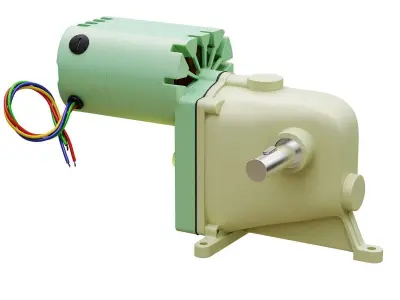 Electric Motor Low-poly 3D model 3