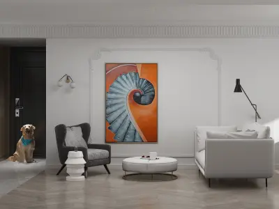 Luxury living room interior 3D model