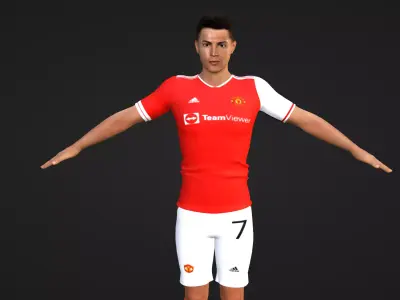 Cristiano Ronaldo - Manchester United Low-poly 3D model