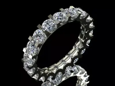 Tiffany Style Full Round Diamond Ring  3D print model