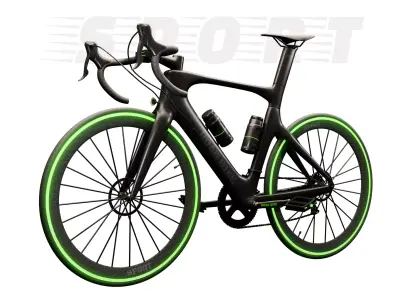 High quality Sport Bike with green neon lights Low-poly 3D model