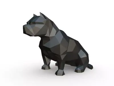American Bully low poly 3D print model