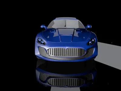 Maserati GranTurismo Low-poly 3D model