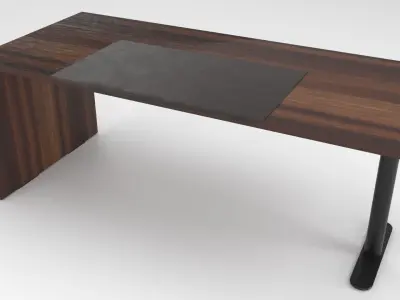 Wooden desk Free low-poly 3D model