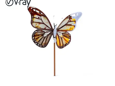 Butterfly Ornament D Model Pack Low-poly 3D model