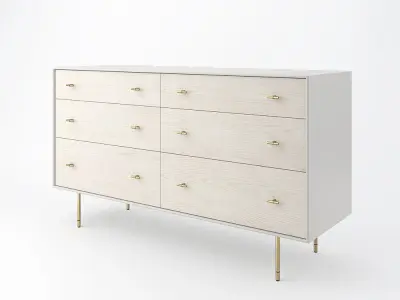 West Elm Modernist Wood Lacquer Dresser Winter Wood 3D model