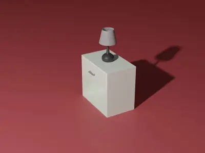 Night stand with a lamp on it 3D model