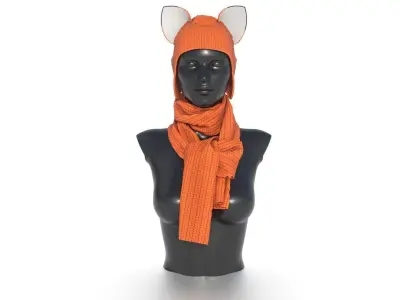 HAT WITH SCARF Low-poly 3D model