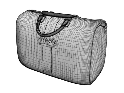 White sports handbag 3D model