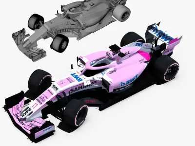 Force India VJM11 Car Low-poly 3D model