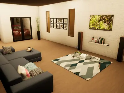 Two story modern house 3D model