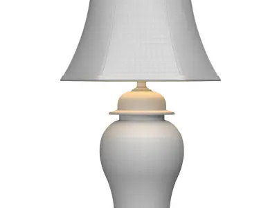 Sakura Red Ceramic Ginger Jar Nightstand European Table Lamp 3D model