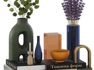 Decorative Set 08 Low-poly 3D model