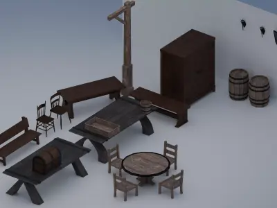Medieval Pack Low-poly 3D model purchase
