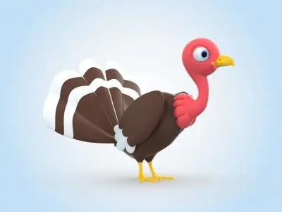 Turkey cartoon 3D model
