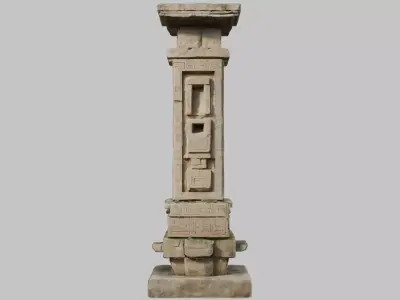 Ornate Stone Pillar - 3D Model Low-poly 3D model