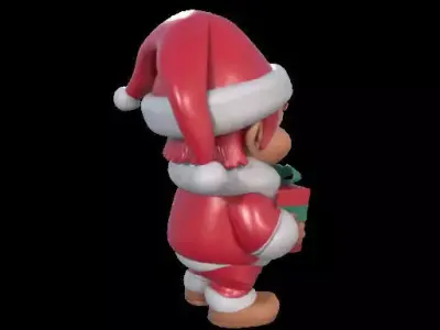 Mischievous Chucky Inspired Santa with Gift 3D print model