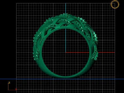 Women Stone Rings Diamond 3D print model