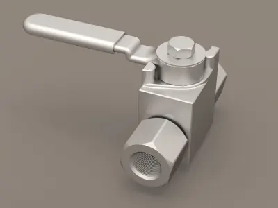 Hydraulic ball valve 10 mm 3D model