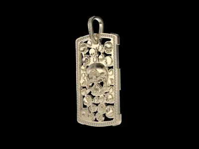 Mason Skull Dogtag Pendant  3D print model