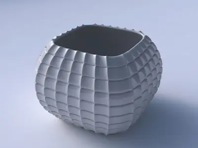 Bowl semi-quadratic with strange tiles 3D print model