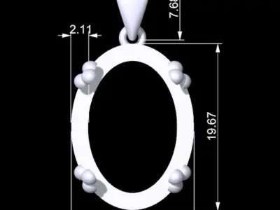 Luxury Classic Pendant Red Opal 3D print model