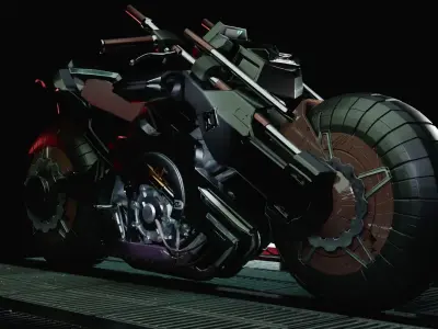 sci fi motobike Low-poly 3D model