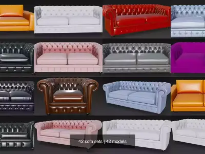 42 sofa sets 3D Model Collection