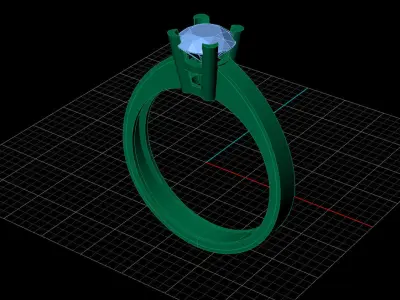 STL 3DM Print Ready Women Diamond Ring Lightweight Printable  3D print model 84