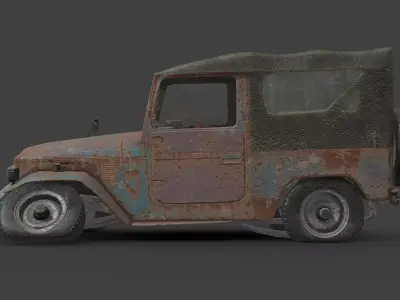 Abandoned Car - Toyota Land Cruiser Low-poly 3D model