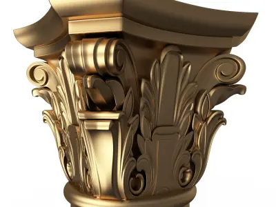 Carved Capital 0202 Low-poly 3D model