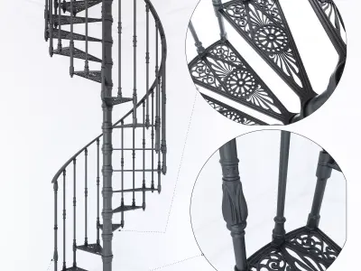 Iron Spiral Staircases MODUS 3D model