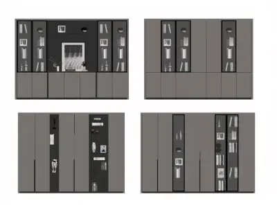 Modern Minimalist Bookcase 3D model