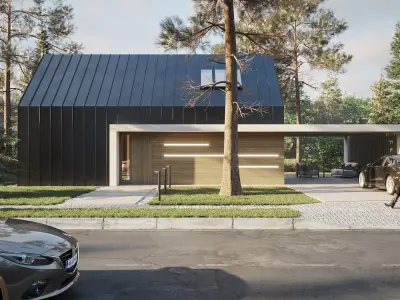 House in the forest Low-poly 3D model