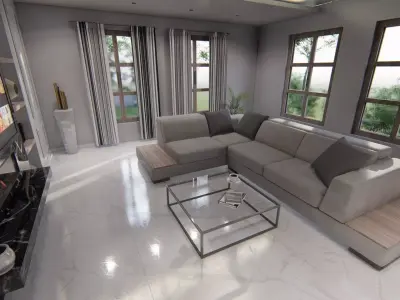 Nero Living Room Interior Design  Free 3D model