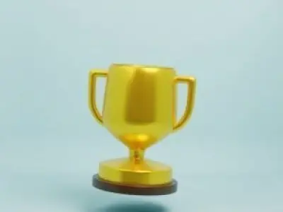 3d Golden Trophy Illustration Rendered 3D model